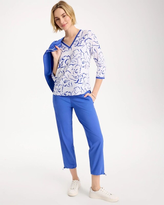 Zenergy Slub Knit Mesh Trim Tee - image 2
